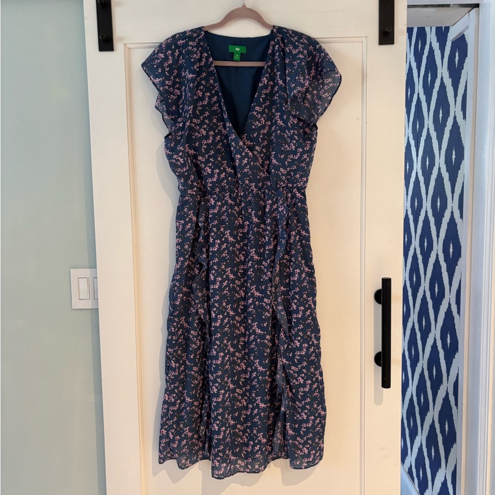 Dip Navy Floral Midi Dress